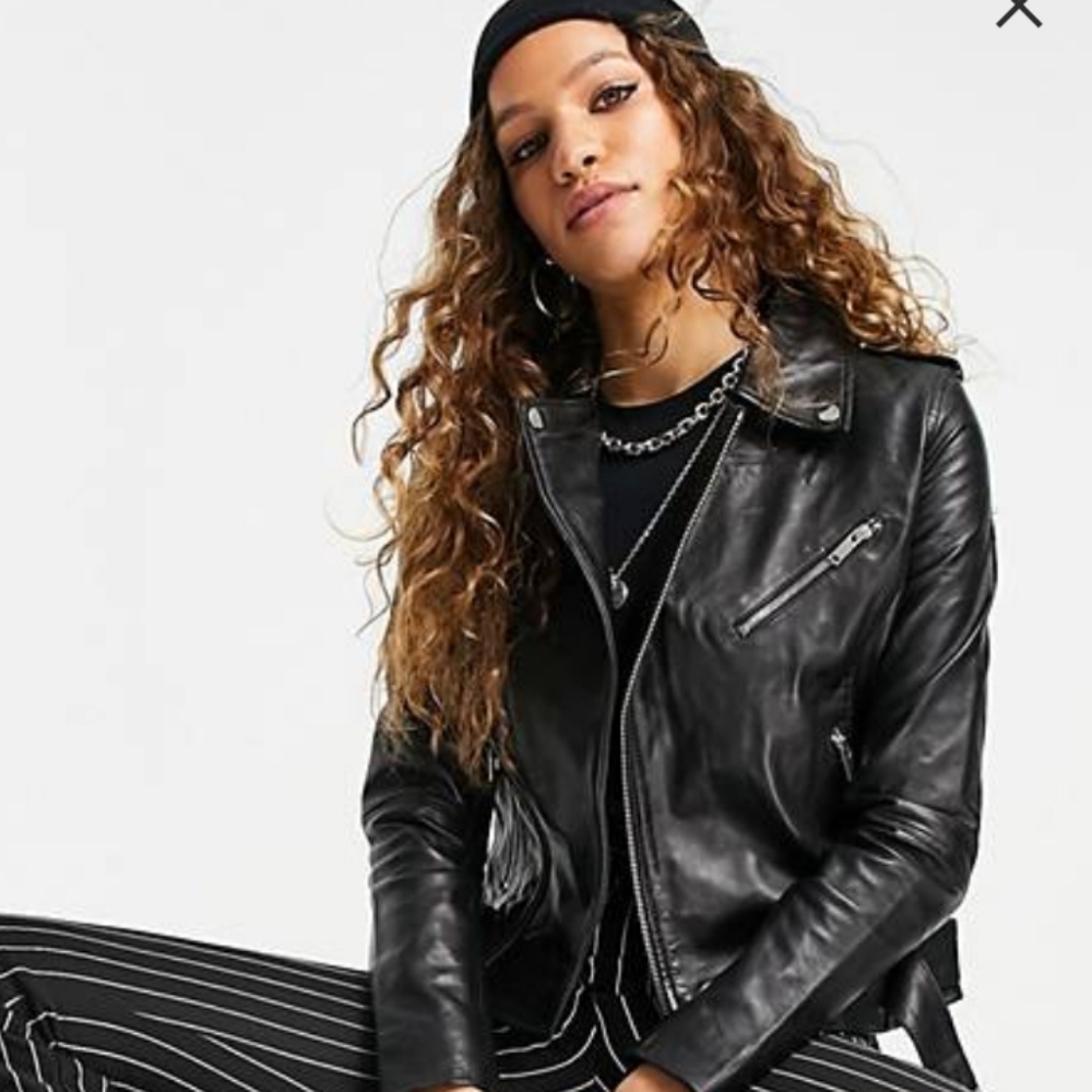 new  Barney's Original GENUINE Leather EMMA  jacket with belt 0526-8F